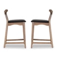 thumbnail image 3 of Jaxon Mid-Century Rectangular Faux Leather Counter Stool in Black (SET OF 2), 3 of 6