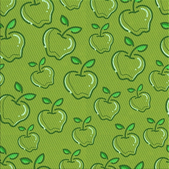 Ahgly Company Indoor Square Patterned Dark Lime Green Area Rugs, 4' Square