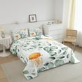 thumbnail image 3 of Kawaii Jellyfish Twin Bedding Sets Cartoon Animal Comforter Set, Eucalyptus Leaves Bedding Comforter Sets Ocean Wildlife Duvet Insert, Tropical Plants Down Comforter, 3 of 6