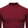thumbnail image 6 of ZCFZJW Men's Mock Turtleneck Sweaters Trendy Slim Fit Basic Solid Color Long Sleeve Soft Lightweight Casual Pullover Stretch Knit Tops Wine XXXXL, 6 of 6