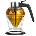thumbnail image 7 of Honey Dispenser, Glass Syrup Dispenser for Pancakes, Elegant Diamond Shaped Honey Pot, Honey Jar with Stand Base, No Drip Sauce Dispenser for Edible Oil, Vinegar, Soy sauce, 7 of 7