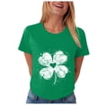 thumbnail image 5 of vigerkar St Patricks Day Short Sleeve Shirt for Women Shamrock St Paddys Day T-Shirt Lucky Clover Tee Top (Green, L), 5 of 8