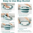 thumbnail image 3 of Collapsible Mop Bucket with Handle for Cleaning, 16L(4.2 Gallon) Silicone Square Mopping Bucket for Windows Cleaning or Car Washing, Cleaning Supplies Organizer Plastic Bucket for Storage, 2 Pack, 3 of 12
