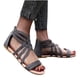 thumbnail image 3 of Zapatos de punta abierta de verano para mujer Sandalias cómodas con cremallera Pisos Sandalias de playa informales Wmkox8yii shjk2302, 3 of 9