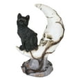 thumbnail image 5 of Witching Hour Halloween Black Cat Sitting On Crescent Moon Skull Figurine, 5 of 7
