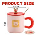 thumbnail image 2 of Taza de oso de 320ml con tapa, cuchara, Taza de cerámica para hombres y mujeres, taza de agua para pareja de café para desayuno en casa y oficina, 2 of 5