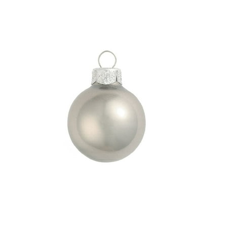 Whitehurst Petite Metallic Finish Glass Christmas Ball Ornaments - 1.25" (30mm) - Silver - 40ct