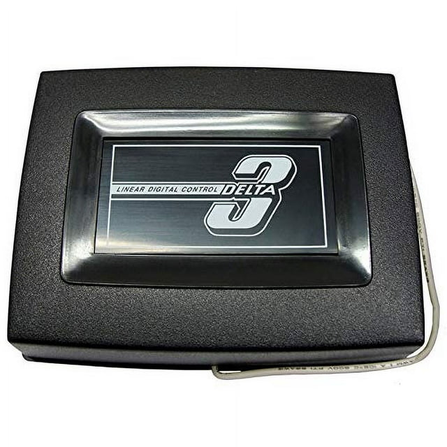 DR3A Linear Delta 3 System Garage Door Opener Receiver by Enterfix, designed for compatibility with garage door opener systems. Features a sleek black casing with the Delta 3 logo prominently displayed, ideal for garage door accessory upgrades.