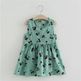 thumbnail image 2 of Zszcpp Summer Dresses For Girls 2025 Cotton Endearing Cherries Print Vacation Stylsih Sweet Sleeveless Princess Casual Dresses, 2 of 3