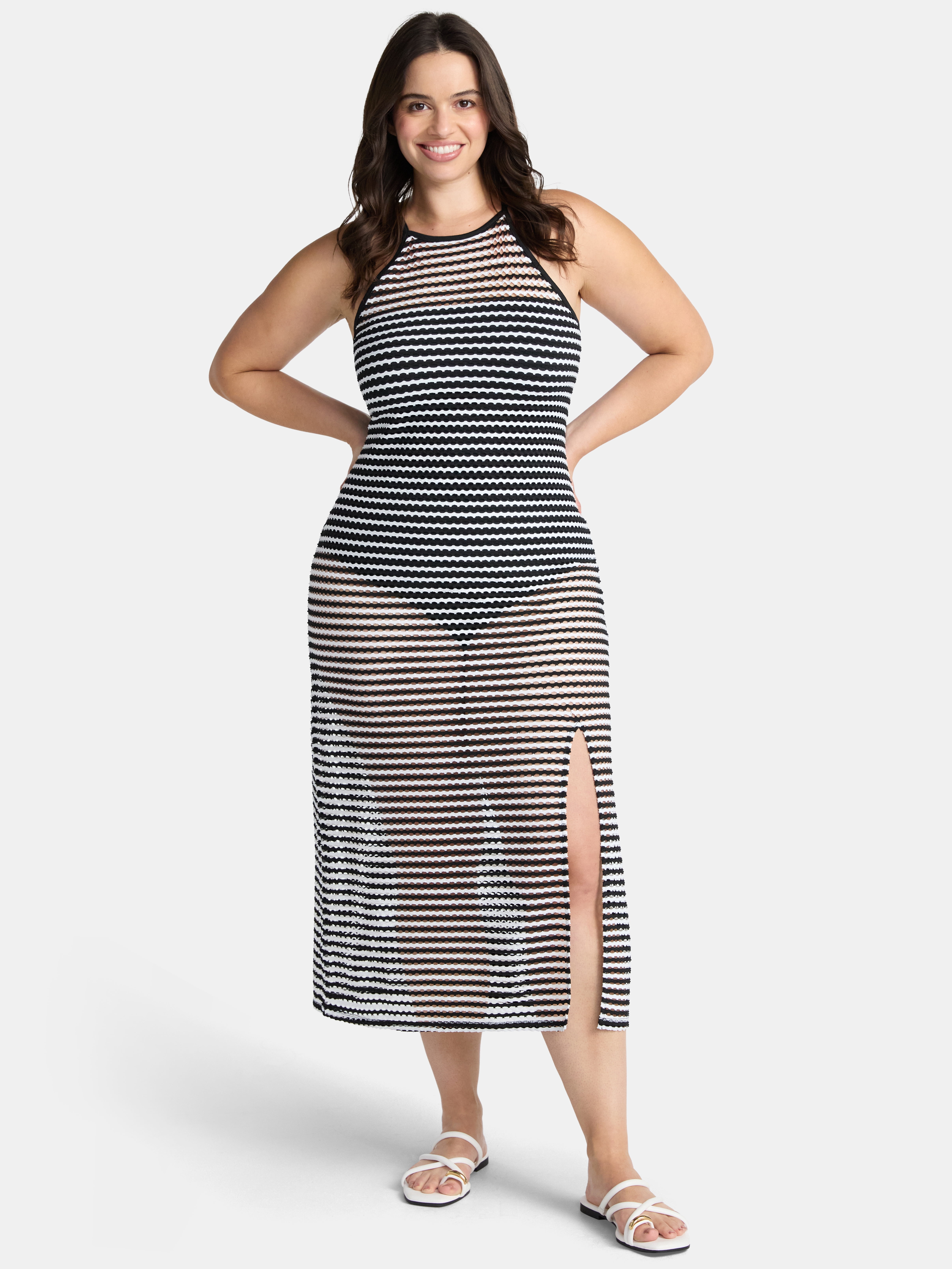 Time and Tru Women's and Women's Plus Halter Swim Coverup Dress. Sizes XS-3X