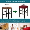 thumbnail image 5 of Rectangle Stretch Counter Height Barstool Slipcovers Rectangular Vanity Stool Cover Kitchen Counter Saddle Seat Cover 2PC Red, 5 of 13