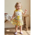 thumbnail image 5 of BemeyourBBs Baby Girl Back to School Outfit Kids Pre Kindergarten Outfits Toddler Baby Girl Summer Clothes Sleeveless Collared Button Tank Vest Tops and Book Pencil Printed Pleated Skirt Set, 5 of 9