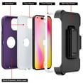 thumbnail image 6 of Xhy iPhone 14 Plus Case with Belt Clip Holster+Screen and Lens Protector Military Grade Heavy Duty Shockproof Armor Detachable for iPhone 14 Plus 6.7 inch 2022 Phone - Purple+White, 6 of 6