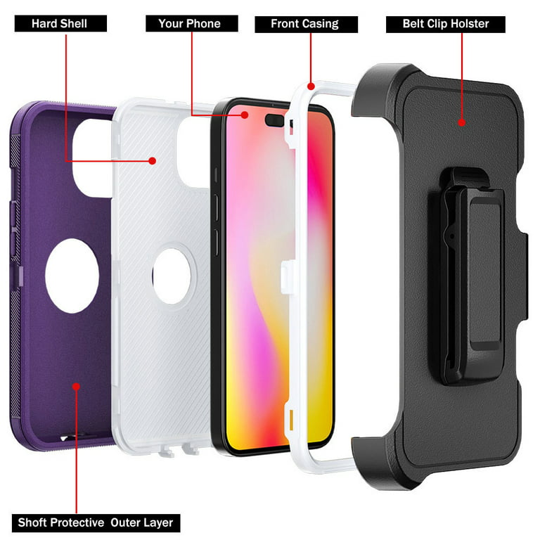 xihaiying iPhone 14 Plus Case, Shockproof Full Coverage Protective Cover Phone Case for iPhone 14 Plus 6.7 Red+Black