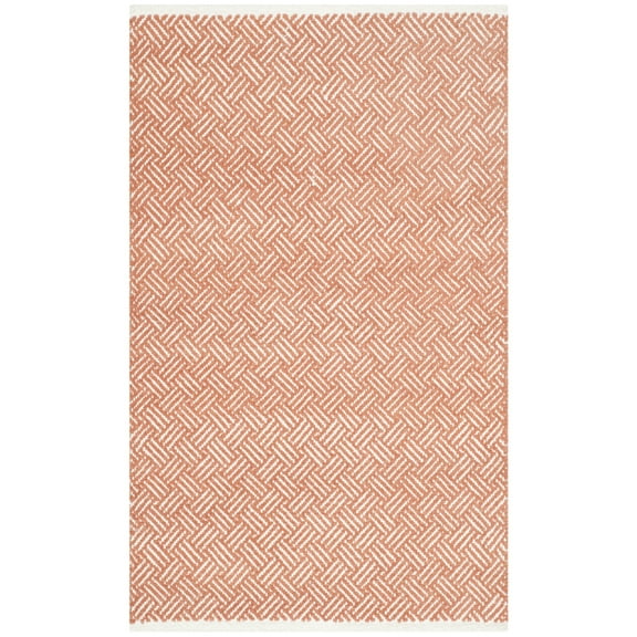 SAFAVIEH Boston Donnchad Geometric Cotton Area Rug, Orange, 2'6" x 4'