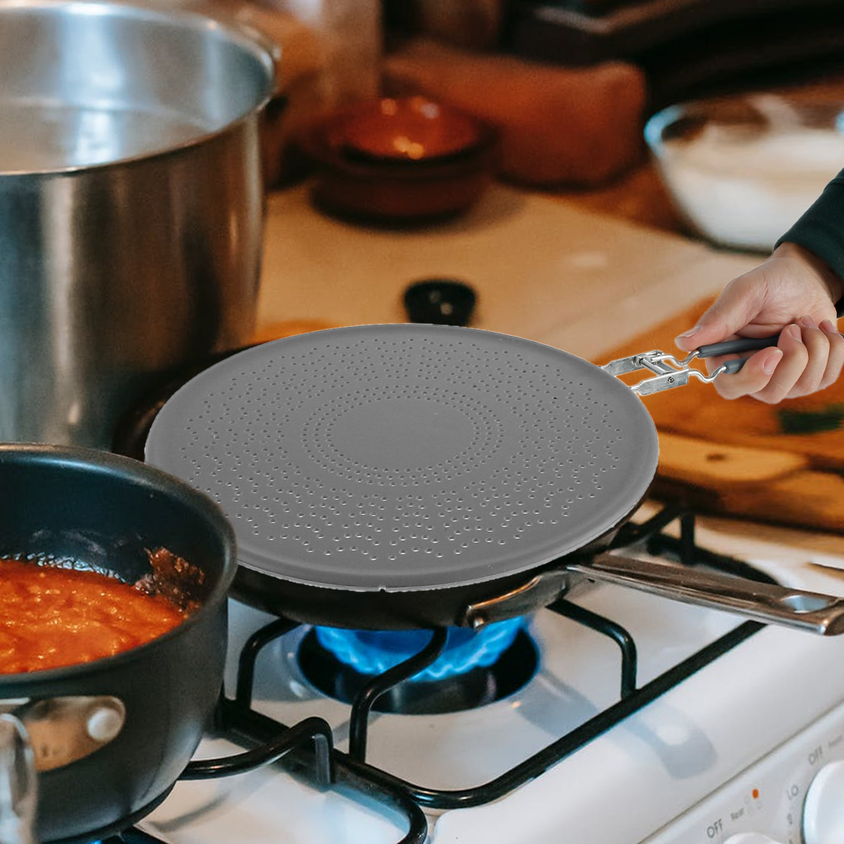 Kitchen Tools & Gadgets Timagebreze Silicone Splatter Screen for Frying Pan,Grease Splatter