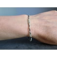 thumbnail image 4 of African Turquoise 3mm Round Shape Faceted Cut Beads 7 inch Gold Plated Clasp Bracelet for men, women, unisex. Link Chain Stacking Bracelet.|LINK_00063, 4 of 5