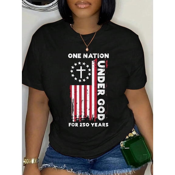 250 Year USA American Flag 250th Anniversary Christian God T-Shirt