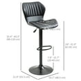 thumbnail image 3 of HOMCOM Shell Back Bar Stool Set of 2 Adjustable Counter Height Bar Stools, 3 of 10