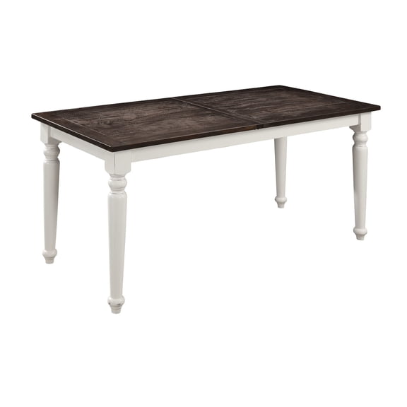 Dark Brown and White Gathering Height Butterfly Leaf Dining Table