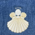thumbnail image 2 of Serafina Home Holiday Hand Towels for Bathroom– Set of 2 Blue 100% Cotton Embroidered Seashell Angel with Gold Halo Design – 25 x 16” Decorative Bath & Kitchen Towels, 2 of 6