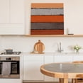 thumbnail image 6 of Orange Wooden Wall Art Painting on Canvas, Grey Stripe Gradient Country Rustic Grain Canvas Art Home Prints Wall Art Framed Modern Artwork for Living Room Bedroom Wall Decor 20x20in, 6 of 9