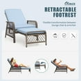 thumbnail image 6 of Olmia Adjustable Lounger Chair Outdoor, Wicker Rattan Patio Lounger Chair with Cushions & Retractable Foot-Rest -Steel Frame, Brown, Blue, 6 of 7