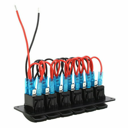 12V Rocker Switch Panel 6Gang Multi Car Marine Boat LED USB Socket Volt (Best Cheap Led Panels)