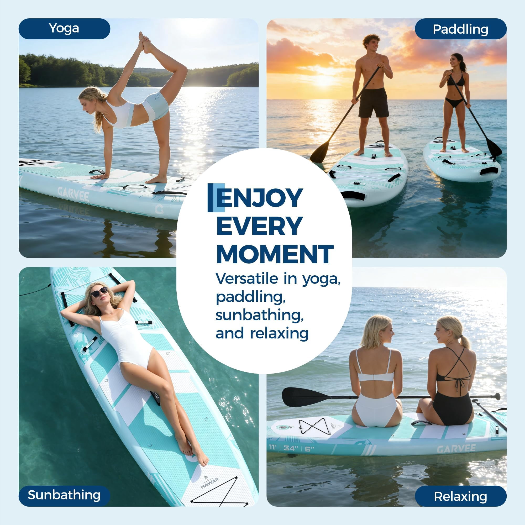QinaQin 10'6 Inflatable Upright Paddleboard, Wide and Stable, with a Non-Slip Eva Deck, High Load-Bearing Upright Paddleboard, Three-Fin Control, Includes All Accessories
