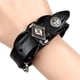 thumbnail image 4 of Pulsera Steampunk Yuyangstore Pulsera de cuero para hombre Negro, 4 of 8