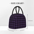thumbnail image 2 of Balery Purple Black Plaid Bolsa de Almuerzo para Mujeres, Caja de Almuerzo, Bolsa de Almuerzo Pequeña Impermeable, Tote de Almuerzo Reutilizable con Gran Capacidad, 2 of 6