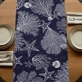 thumbnail image 5 of Table Runners 72 Inches Long Dress Scarves, Navy Blue Coastal Farmhouse Kitchen/Dining Table Runner, Coffee Tablerunners, Starfish Coral Summer Beach Ocean 16x72 Inch, 5 of 9