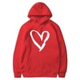 thumbnail image 5 of Penkiiy Sweat à Capuche Imprimé Col Rond pour Femmes, Manches Longues, TG Rouge, 5 of 5