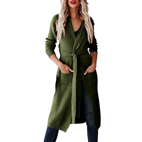 Niaviben Knit Cardigan Long Cardigan Loose Cardigan Women's Jacket Jackets for Women's Casual Jackets Ladies Jackets Green S