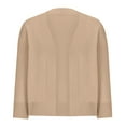 thumbnail image 3 of TMOYZQ Women's 3/4 Sleeve Cropped Cardigan Sweater Casual Fall Open Front Short Shrugs Cardigans Outerwear Lightweight Soft Thin Sweaters Jackets, 3 of 5