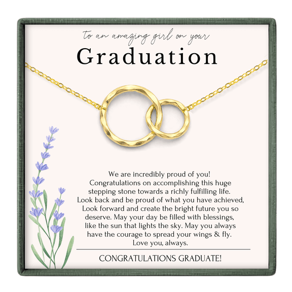HOPE LOVE SHINE Graduation Necklace for Her – High School, College Gift for Daughter, Granddaughter or Friend