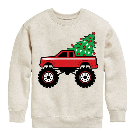Instant Message - Christmas Tree Truck - Kids Crew Fleece