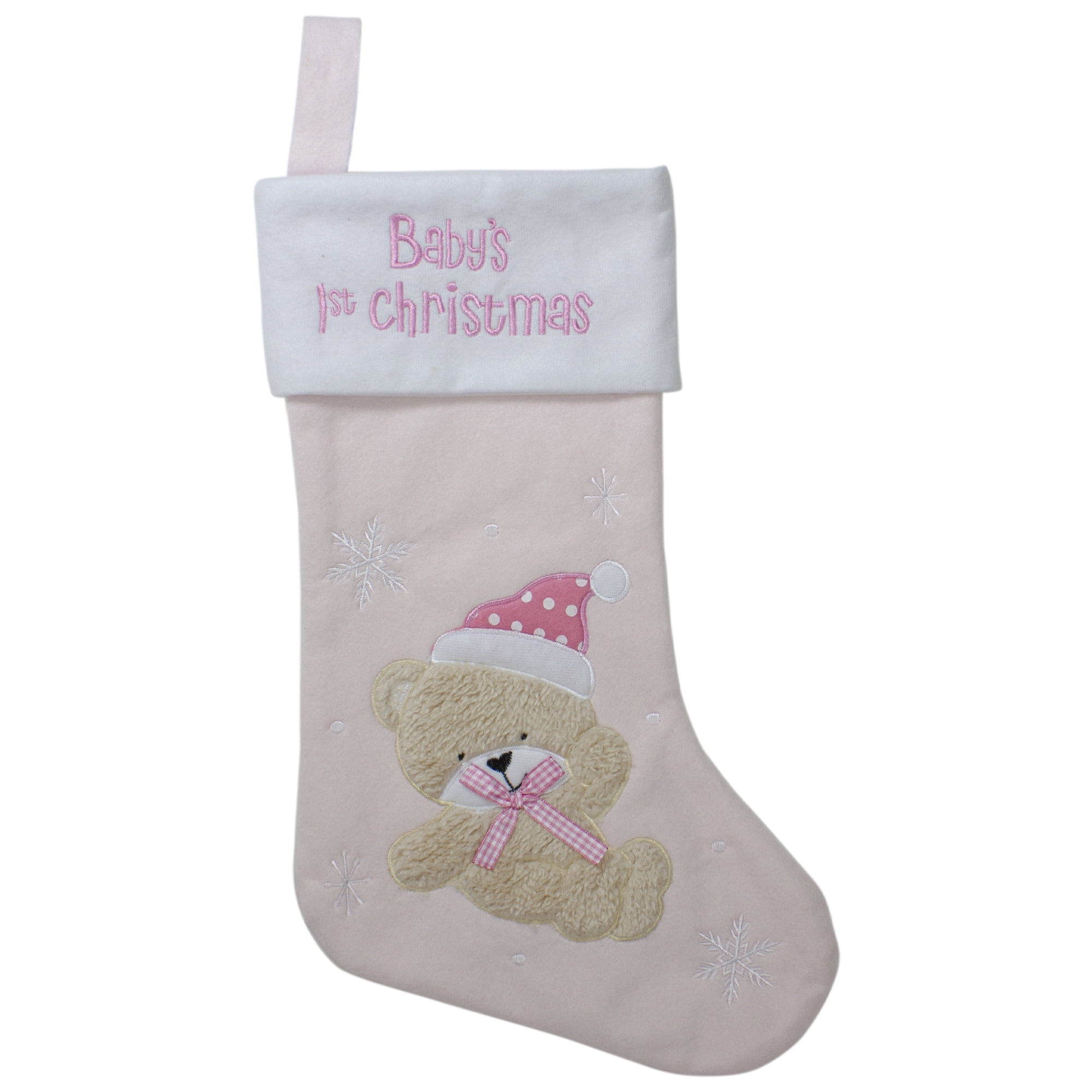 Cute Personalised Pink Girl First Christmas Teddy Santa Sack stocking Baby 