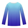 thumbnail image 5 of SROBPTY Longues Chandails à Manches pour Femmes, T-Shirt à Manches Longues à Col Rond avec Imprimé Automnal pour Femmes, Bleu, TTG, 5 of 5