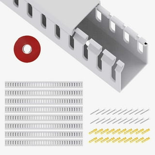 Updated Cable Raceway Kit - 77 (5x15.4) Inch Open Slot Wire Covers for  Cords, Under Desk Cable Management System to Hide Under