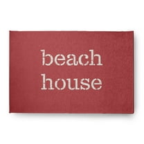 Simply Daisy 4' x 6' Beach House Nautical Chenille Rug, Ligonberry Red
