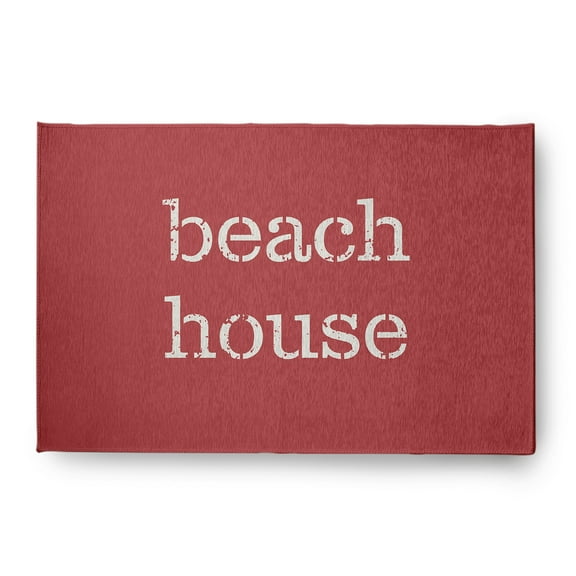 Simply Daisy 4' x 6' Beach House Nautical Chenille Rug, Ligonberry Red