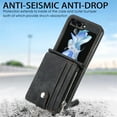 thumbnail image 5 of for Samsung Galaxy Z Flip 5 Wallet Case, with Card Holder Retro 2 in 1 Detachable Zipper Flip Wallet Kickstand Premium PU Leather Protective Phone Cover for Samsung Galaxy Z Flip 5 5G, Black, 5 of 10