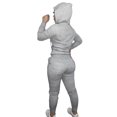 thumbnail image 3 of Qiylii Women Sport Clothes Set, Hooded Zipper Tops + Trousers,S-XXL, 3 of 9