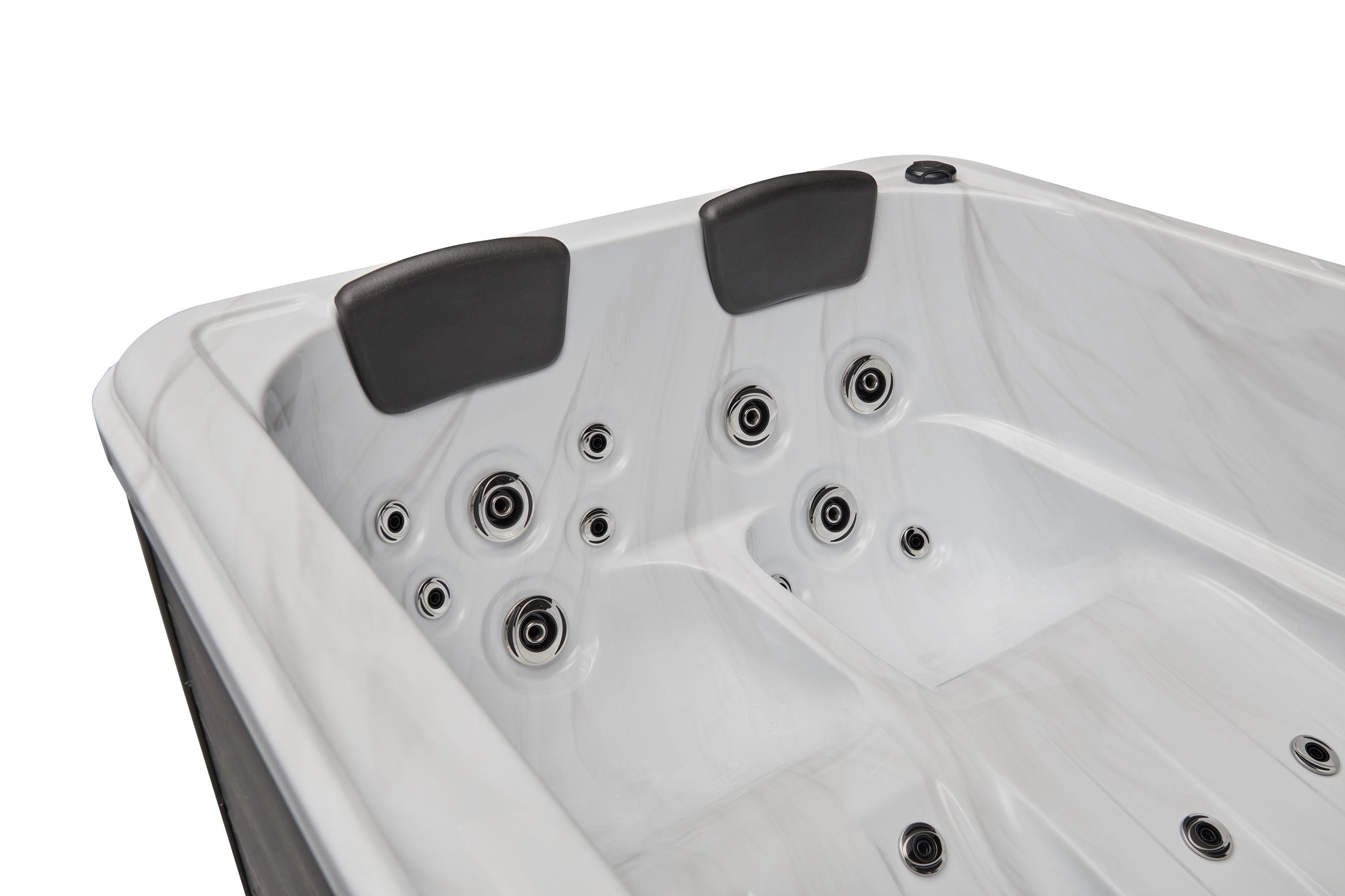 Riley 3-Person 26 Jet Hot Tub with Two Lounge Seats, Bluetooth Sound System, Underwater Lighting and Ozone