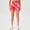 Red, variant on Aueoeo Women Texture Shorts Color Printed High Waisted Elastic Waist Workout Shorts Gym Quick Dry Breathable Shorts L