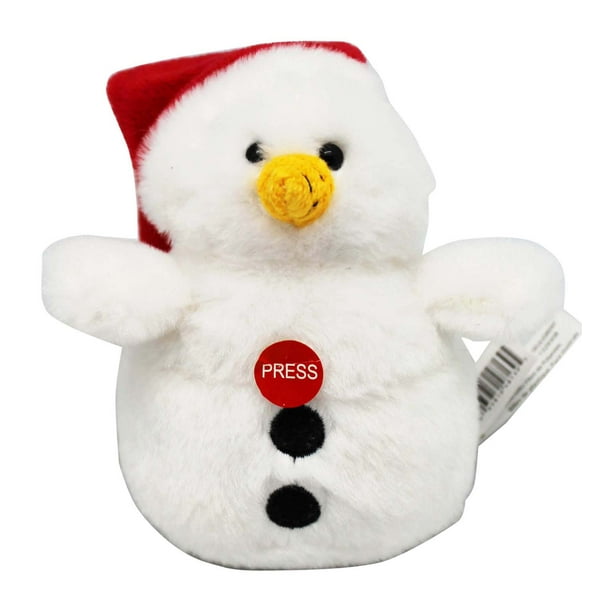 Soft Spots Holiday Pal Noise Making Plush Toy Snowman w/Santa Hat By