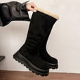 thumbnail image 2 of Lovzfmll Snow Boots for Women, Fur Lined Warm Winter Mid-Calf Boots, Chunky Heel Thick Sole Round Toe Casual Comfort Shoes, 5.5, Black, 2 of 9