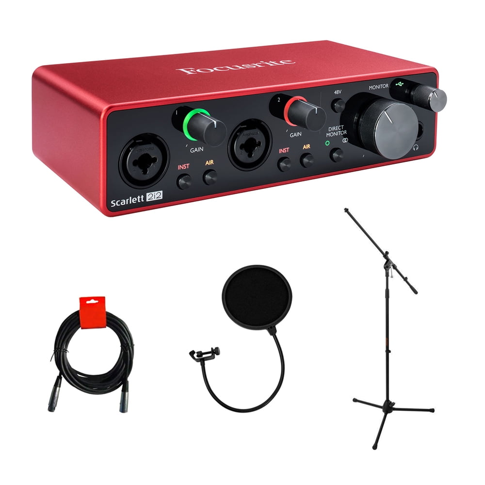 Focusrite Scarlett 2i2 USB Audio Interface (3rd Gen) with Mic Stand