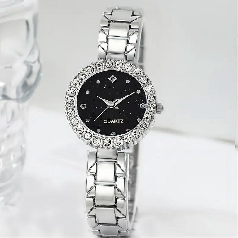 Dropship 1pc Round Pointer Quartz Watch & 1pc Bracelet Fancy Women